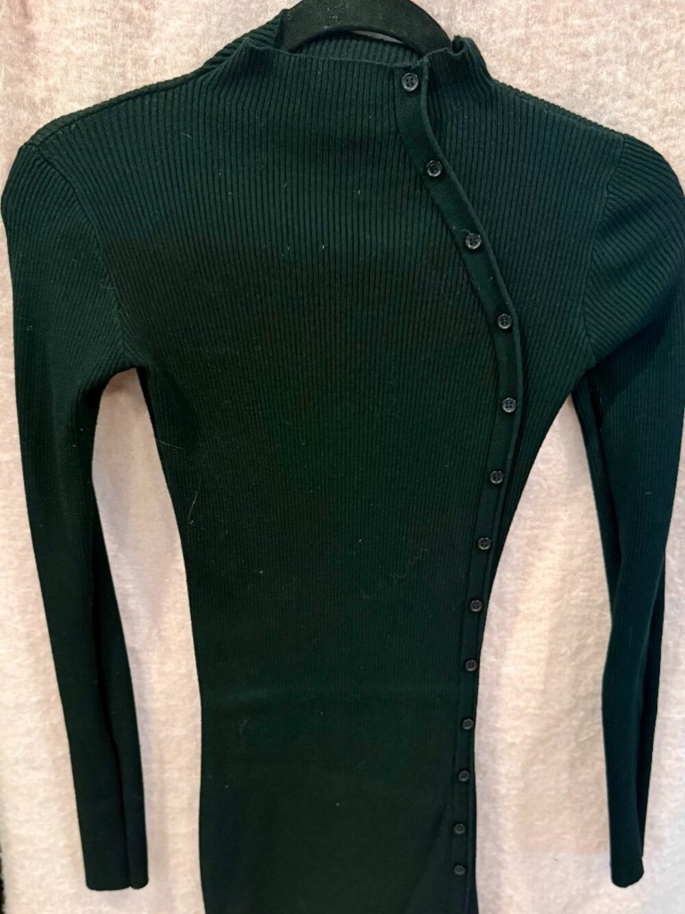 Black ribbed knit mini dress - Size S/M